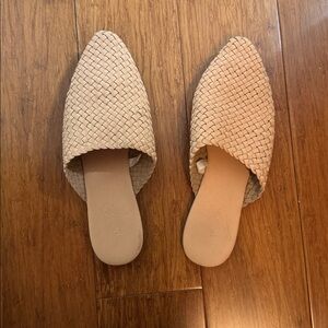 Woven Tan Mules